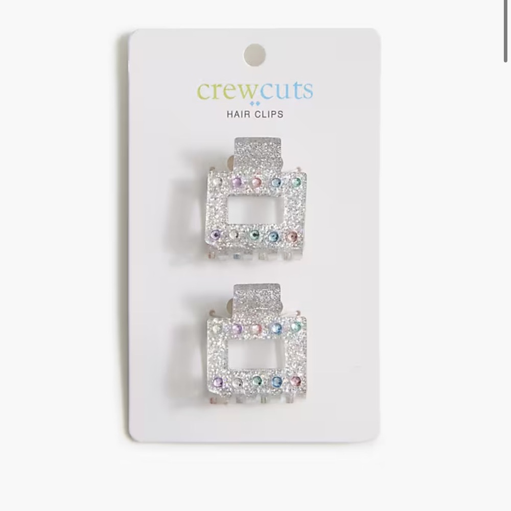 Crewcuts Girls' square rhinestone hair clips NWT - Picture 2 of 2